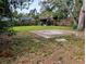 Large backyard featuring grass and concrete slab at 1906 E 98Th Ave, Tampa, FL 33612