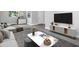 Stylish living room featuring contemporary furnishings, a sleek TV, and a cozy atmosphere at 2711 E 22Nd Ave, Tampa, FL 33605