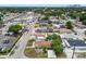 An aerial view of a neighborhood with many homes and commercial buildings, and a skyline in the background at 3324 W Saint Joseph St, Tampa, FL 33607