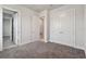 A bright bedroom features carpet flooring, walk-in closet, and white trim at 8421 Ivy Stark Blvd, Wesley Chapel, FL 33545