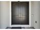 Close up of double front doors, featuring modern hardware, and a secure entry system at 8421 Ivy Stark Blvd, Wesley Chapel, FL 33545