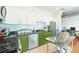 Well-lit kitchen featuring stainless steel appliances, green cabinets, and sleek countertops at 101 N 12Th St # 400, Tampa, FL 33602