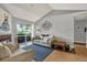 Comfortable living room with sliding doors leading to a balcony and vaulted ceilings at 10265 Gandy N Blvd # 906, St Petersburg, FL 33702
