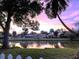 Houses are set near a tranquil pond with a pink sky at 10775 Glen Ellen Dr, Tampa, FL 33624