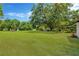 Expansive backyard with lush green lawn, mature trees, and ample space for recreation at 1128 S 70Th St, Tampa, FL 33619