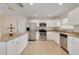 Modern kitchen with stainless steel appliances, granite countertops, and white cabinetry at 1322 Byron Dr, Clearwater, FL 33756