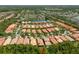Aerial view of houses with pools, trees, and a tranquil lake at 14634 Mirasol Manor Ct, Tampa, FL 33626