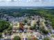This aerial view shows the property's location in a suburban neighborhood near green spaces at 16011 Saddle Creek Dr, Tampa, FL 33618