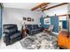 Bright living room featuring vaulted ceilings, modern decor, and comfortable furnishings at 16011 Saddle Creek Dr, Tampa, FL 33618