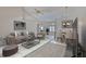 Modern living room with vaulted ceilings, neutral colors, and contemporary furnishings at 2252 New Bedford Dr, Sun City Center, FL 33573