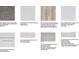This design board shows carpet, flooring, countertops, backsplash, and cabinet materials for the home at 3404 Lumber Falls Dr, Plant City, FL 33565