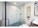 Stylish bathroom with glass-enclosed shower and modern fixtures at 35 Deerpath Dr, Oldsmar, FL 34677