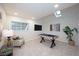 Recreation room featuring a pool table and skylight at 35 Deerpath Dr, Oldsmar, FL 34677