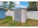 Backyard storage shed to keep your yard and garden equipment tucked away and out of sight at 6471 109Th N Ter, Pinellas Park, FL 33782