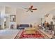 Large living room with tile flooring, vaulted ceilings and classic furniture at 8916 Southbay Dr, Tampa, FL 33615