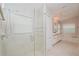 Modern bathroom with glass shower door, double sink, and spacious layout at 11741 Teapot Ct, Spring Hill, FL 34609