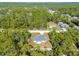 Expansive aerial view shows a home nestled among tall trees in a serene, wooded setting at 16247 Little Auk Rd, Weeki Wachee, FL 34614
