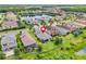 Beautiful aerial view of a neighborhood featuring a lake and well-maintained homes at 30410 Ceasar Park Dr, Wesley Chapel, FL 33543