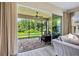 Relaxing screened lanai with brick flooring and backyard views at 30410 Ceasar Park Dr, Wesley Chapel, FL 33543