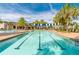 Outdoor lap pool with crisp, clean water and lush tropical landscaping at 30410 Ceasar Park Dr, Wesley Chapel, FL 33543