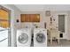 Laundry room with washer, dryer, utility sink, and overhead storage at 3547 Odom Dr, New Port Richey, FL 34652