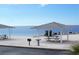 Beachside picnic shelters with tables and grills overlooking the water at 5529 White Marlin Ct, New Port Richey, FL 34652