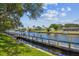 A dock on the water leads to the waterfront community at 5705 Baywater Dr # 5705, Tampa, FL 33615