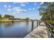 This waterway leads to the community with a wooden dock at 5705 Baywater Dr # 5705, Tampa, FL 33615