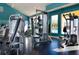 Fitness center with up-to-date weight machines and a view of the community pool at 5705 Baywater Dr # 5705, Tampa, FL 33615