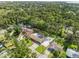 An aerial view of the property showcasing lush greenery and a serene neighborhood setting at 7137 Wedgewood Dr, New Port Richey, FL 34652
