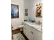 Bathroom features white vanity with marble countertop, modern fixtures, and decorative mirror at 1020 38Th N Ave, St Petersburg, FL 33704