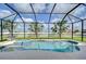 Beautiful screened-in pool and spa surrounded by lush landscaping and a pristine white fence at 13111 Bahia Grass Ln, Riverview, FL 33579