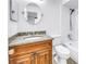 Bathroom featuring a vanity with granite countertop and a tub-shower combination at 15604 Deerglen Dr, Tampa, FL 33624