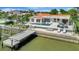 Backyard aerial showcasing a pool, patio, and boat dock, perfect for waterfront living and entertaining at 1901 Kansas Ne Ave, St Petersburg, FL 33703