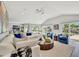 Bright living room with high ceilings, waterfront views, and stylish contemporary furnishings at 1901 Kansas Ne Ave, St Petersburg, FL 33703