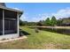 The backyard features a scenic pond and lush greenery, enhancing privacy at 2542 Glenrise Pl, Wesley Chapel, FL 33544