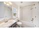 Bathroom featuring neutral walls, vanity with sink, and tub/shower combo at 2542 Glenrise Pl, Wesley Chapel, FL 33544