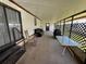 Enjoy outdoor living on this spacious patio with comfortable seating and ample room for dining at 34300 Countryside Dr, Wesley Chapel, FL 33543