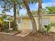 Charming backyard with mature trees providing shade to the single-story home at 345 21St S Ave, St Petersburg, FL 33705