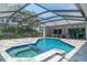 Screened outdoor pool area with spa and patio at 4012 Wellington Pkwy, Palm Harbor, FL 34685