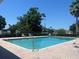 Community pool featuring brick paver, lounge chairs and palm trees at 4617 Ashburn Square Dr, Tampa, FL 33610