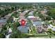 Residential neighborhood with fenced-in yards, screened pools, and mature trees at 10219 Millport Dr, Tampa, FL 33626