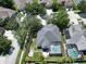 Backyard view featuring a screened-in pool, patio, and manicured lawn, all surrounded by privacy fencing at 10219 Millport Dr, Tampa, FL 33626