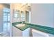 Bathroom features vanity, ample lighting and sink at 10219 Millport Dr, Tampa, FL 33626