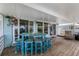 Spacious covered back porch with dining table and chairs at 14409 Birch St, Hudson, FL 34667