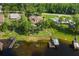Beautiful aerial shot showcasing the home, waterfront access, and private dock at 1834 Daiquiri Ln, Lutz, FL 33549