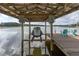 Covered boat lift provides secure storage and protection for your watercraft on the lake at 1834 Daiquiri Ln, Lutz, FL 33549