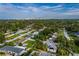 Aerial view of a neighborhood with tree-lined streets and city skyline in the background at 3321 14Th N St, St Petersburg, FL 33704