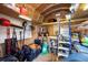 The inside of the storage shed is very organized with various tools and storage equipment at 4208 W Bay Vista Ave, Tampa, FL 33611