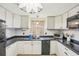Kitchen with white cabinets, a stainless steel dishwasher, and a sink under the window at 4801 71St N St, St Petersburg, FL 33709